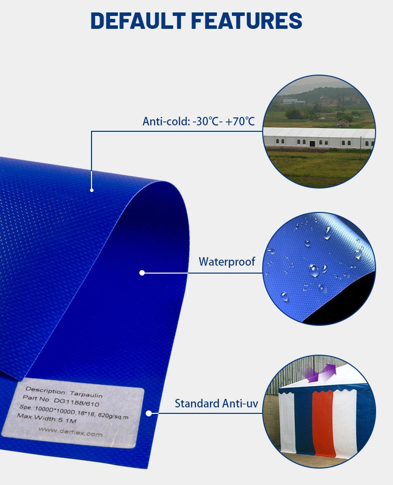 Flexible PVC Coating Fabrics 900GSM PVC Coated Tarpaulin for Truck Side Curtain