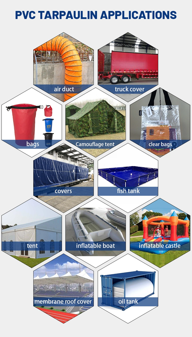 Flexible PVC Coating Fabrics 900GSM PVC Coated Tarpaulin for Truck Side Curtain